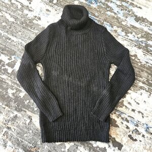 Alpaca Warehouse alpaca yarn black ribbed turtleneck sweater